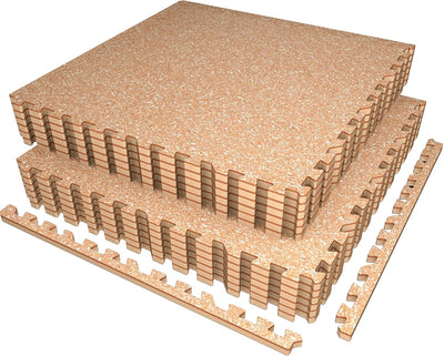 0.56in Thick 48 Sq Ft Exercise Equipment Mats, 12 Tiles Upgraded Rubber Top with High Density EVA Foam, Large
