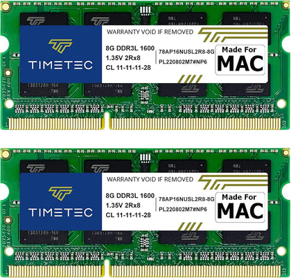 16GB KIT(2x8GB) Compatible for Apple DDR3L 1600MHz for Early/Mid/Late Mac Book Pro(2011-2012), iMac(2011-2015), Mac