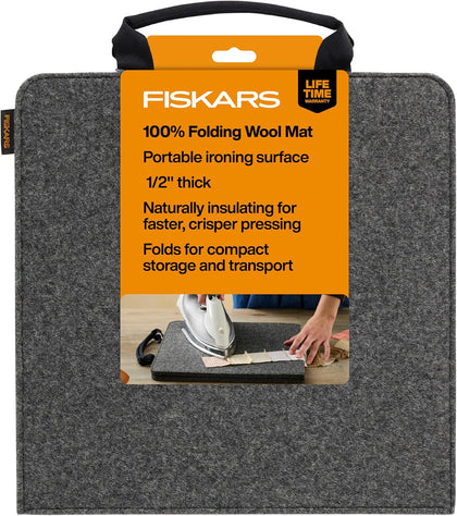 14" x 28" Folding Wool Pressing Mat, Portable Ironing Surface | Wool Material Grips & Holds Fabric in Place, Folds
