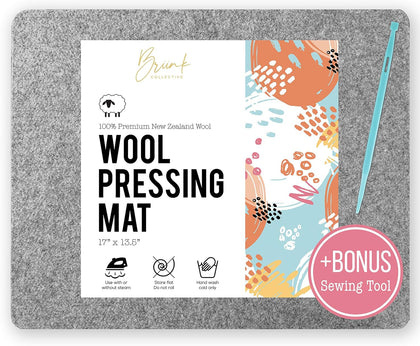 100% New Zealand Wool Pressing Mat - Portable Ironing Board Quilting Supplies + Bonus Sewing Tool (17" x 13.5")