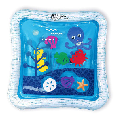 Octopus Water Play Mat - Safety Fill Line, Tummy Time Activity & Sensory Toy for Babies Newborn and up, Blue