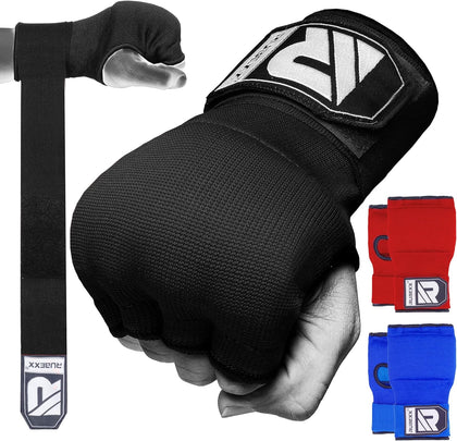 Slip on Boxing Hand Wraps Padded Thick Knuckle Inner Gloves 36 inches Elastic Wrist Strap Quick Wrap Under Mitts for