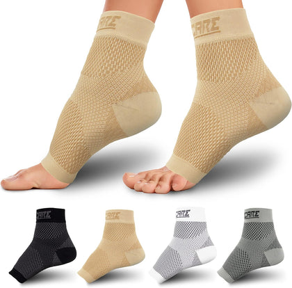 Compression Socks for Women & Men Open Toe (1 Pair) - Best Ankle Compression Sleeve for Swelling, Achilles