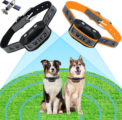 GPS Wireless Dog Fence, Electric Dog Fence for Outdoor, Range 65-3281ft, Adjustable Warning Strength, Rechargeable