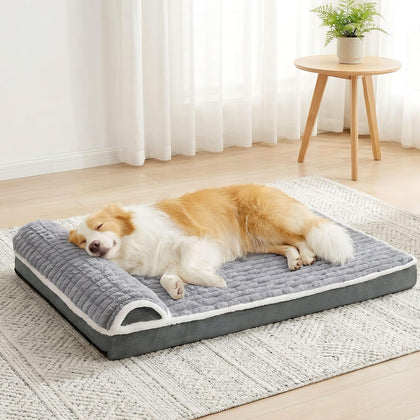 Orthopedic Dog Bed Large Sized Dog with Pillow 36''X24'', Waterproof Soft Comfortable Egg Crate Foam Pet Crate Beds