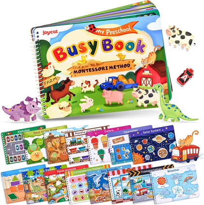 Preschool Busy Book for Toddlers 3-5, Learning Activities, Educational Sensory Toys, Autism Learning Material, Back