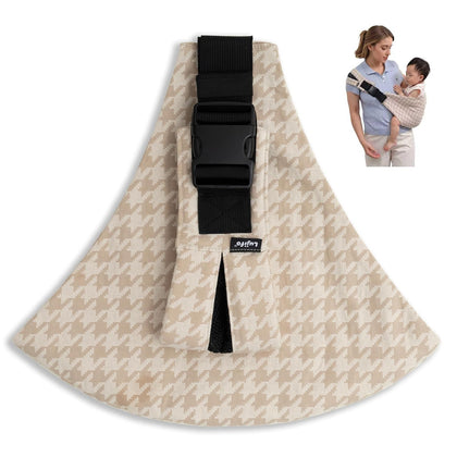 Baby Sling Carrier for Toddler, Houndstooth Baby Carrier Sling, Premium Cotton Linen Adjustable in Both Front and