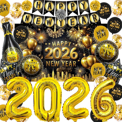 New Years Decorations Party Supplies 2026 30PCS Happy New Years Eve Balloons Decorations for 2026 Photo Props Party