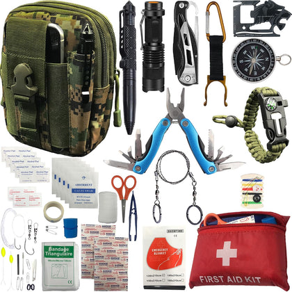 Survival Kit with Emergency Gear for Camping, Hiking & Outdoor Survival