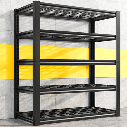 Garage Shelving 3200LBS, 5-Tier Storage Shelves, Adjustable Industrial Metal Shelving Unit for Garage, Basement