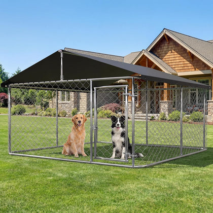 6.56'x 6.56' Outdoor Dog Enclosure Heavy Duty Dog Kennel House Mesh