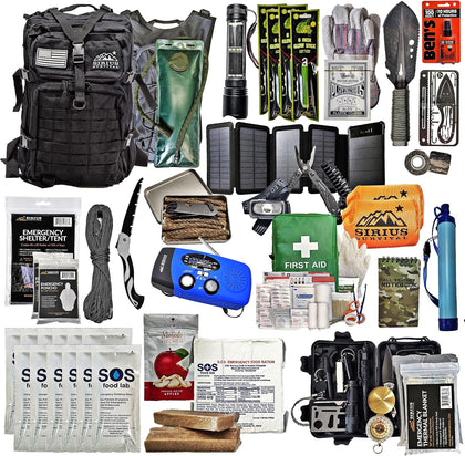 Bug Out Bag - Premium Bugout Backpack Pre-Packed Survival Kit - Ultimate 72 Hour Backpack Survival Kit