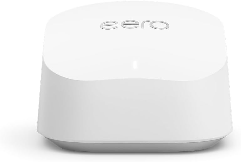 Amazon eero 6+ mesh wifi router - Supports internet plans up to a Gigabit, Coverage up to 1,500 sq. ft., Connect 75+