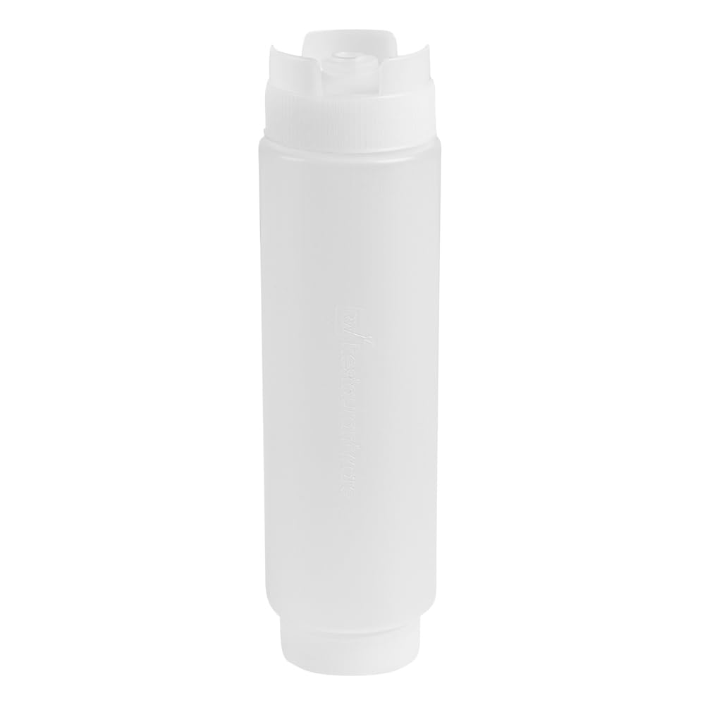 First In First Out 16 Ounce Condiment Squeeze Bottle 6 Refillable Lid FIFO Squeeze Bottle - Precision Dispensing Tip