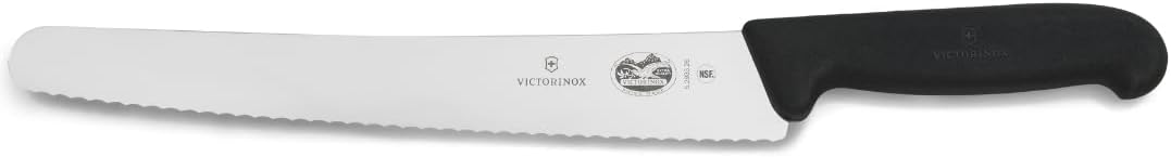 Fibrox 10.25 Inch Bread Knife, Sharp Serrated Pastry Slicer