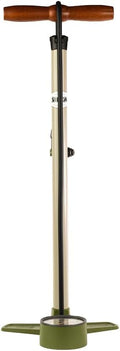 Terra Bike Floor Pump with Steel Construction, Wood Handle, 120psi