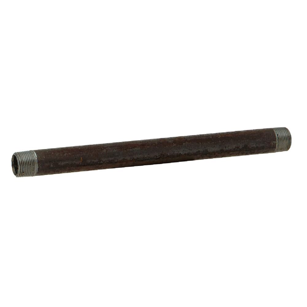 Anvil 8700140406, Steel Pipe Fitting, Nipple, 3/4" NPT Male x 12" Length, Black Finish