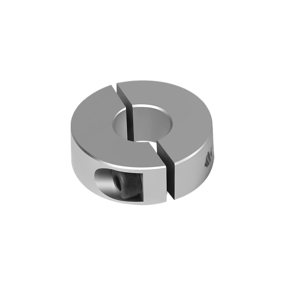 12mm Bore Double Split Shaft Collar - Two-Piece Set Screw Style Aluminum Clamp, 30mm OD, 10mm Thickness with M4 Set Screw (Pack of 4)