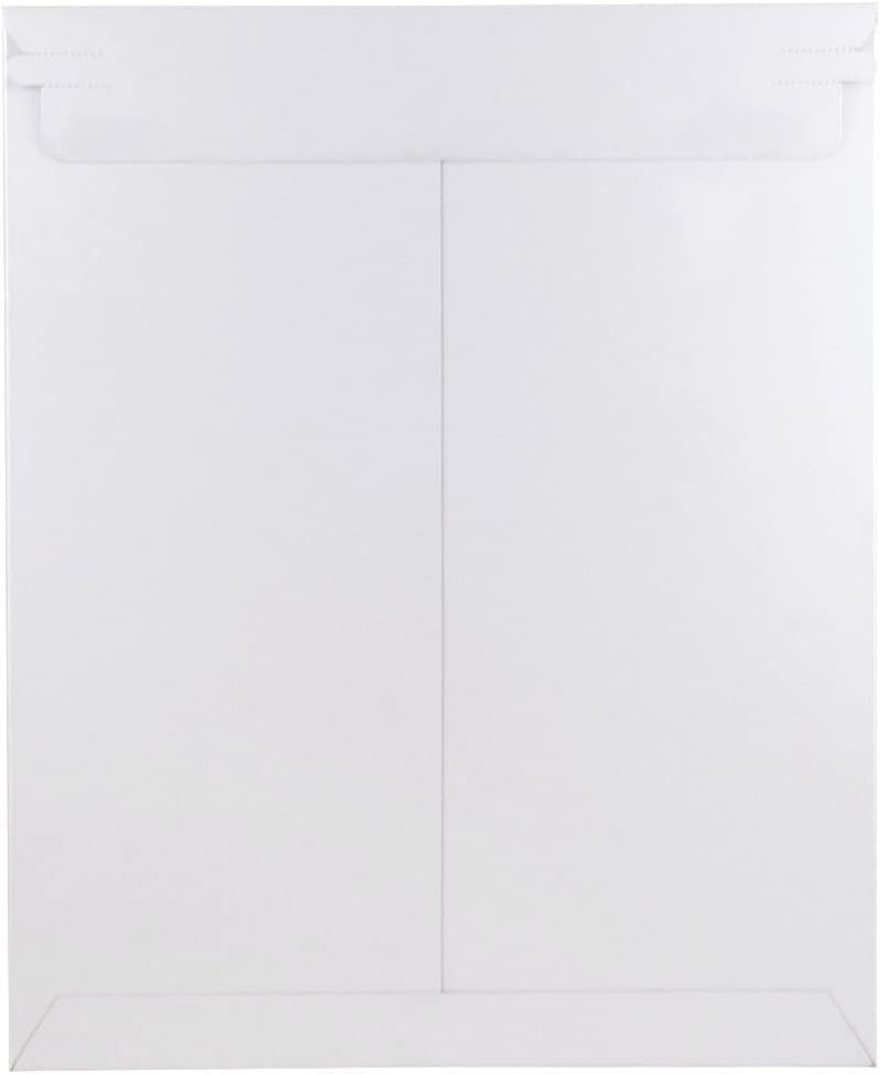 Stay-Flat Photo Mailer Envelopes with Peel & Seal Closure - 11 x 13 1/2 - White - 6 Rigid Mailers/Pack