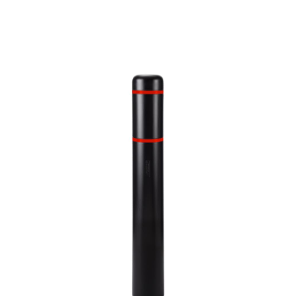 BollardGard 7" x 52" Bollard Cover Black - Innoplast (Black red Tape)
