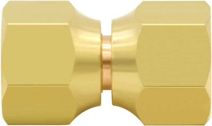 Hooshing 3/8" Female Flare Swivel Adapter Brass Tube Fitting Gas Connector