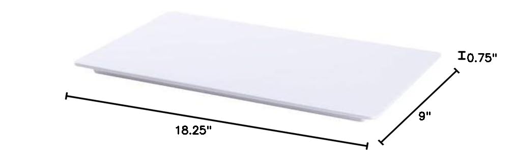 MEL189 Endurance Melamine Flat Rectangular Platter, 18" x 9", White