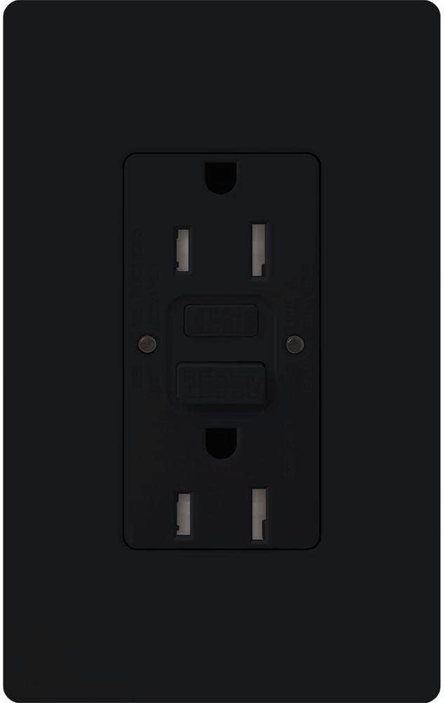 Lutron 15 Amp Tamper-Resistant GFCI Duplex Receptacle in Black