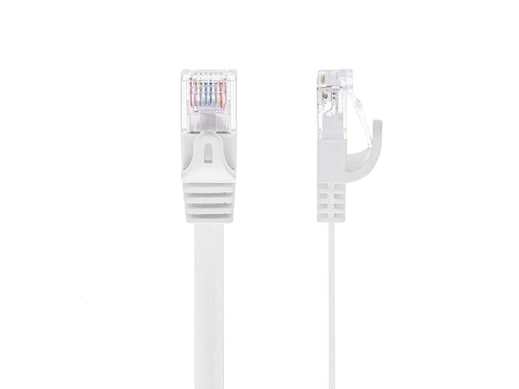 Cat6 Ethernet Patch Cable - RJ45, Stranded, 550Mhz, UTP, Pure Bare Copper Wire, 24AWG, 50 Feet, White - Flexboot Series