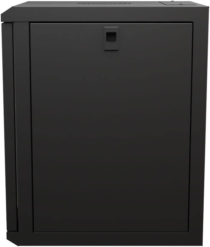 NavePoint 15.75 in Wall Mount Network Cabinet, 9U, Glass, Black