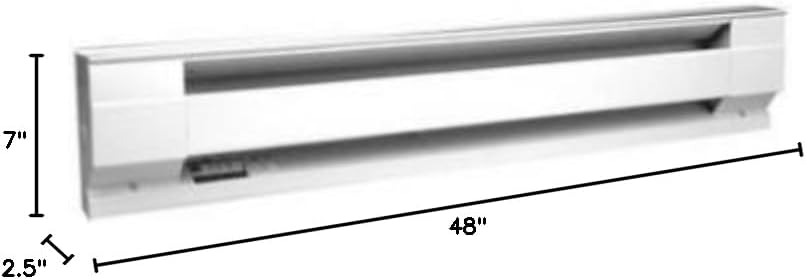Cadet Convection Baseboard Heater - 1000W Electric, Wall Mount, Indoor Use - 175 Sq. Ft.