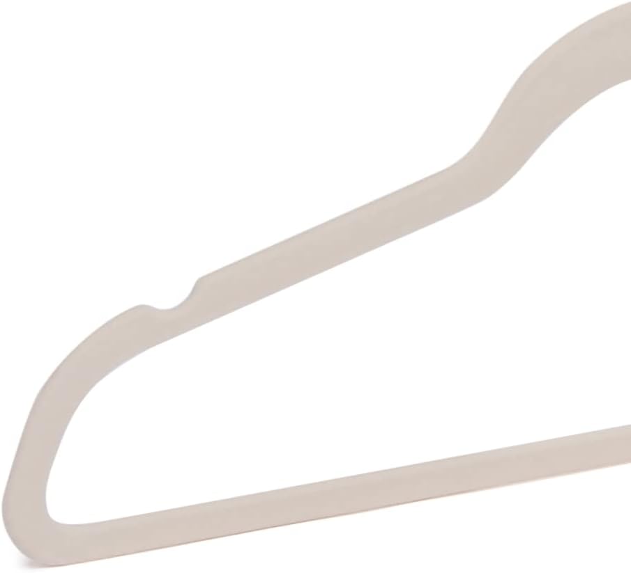 Space Saving Slim Velvet Non-Slip Suit Clothes Hangers, Sturdy Construction, Closet Organizer, Pack of 50, Blush