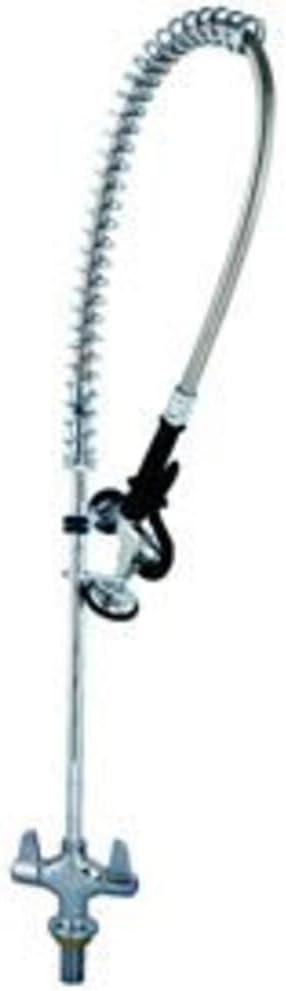 Equip 5PR-2S00-H Single Hole Deck Mount Pre-Rinse Faucet for Commercial Kitchens. Includes Wall Bracket and Sprayer