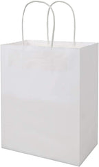 Brown & Color Each 100 8x4.75x10 inch Plain Medium Paper Bags with Handles Bulk