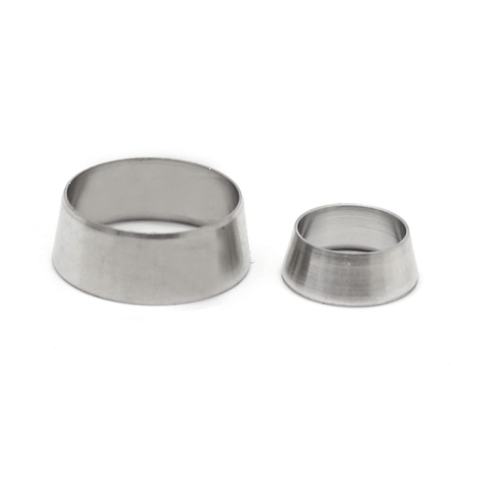 Yoebor Stainless Steel 304 Compression Ferrule 1/2" OD Sleeve Ring 10 Pairs