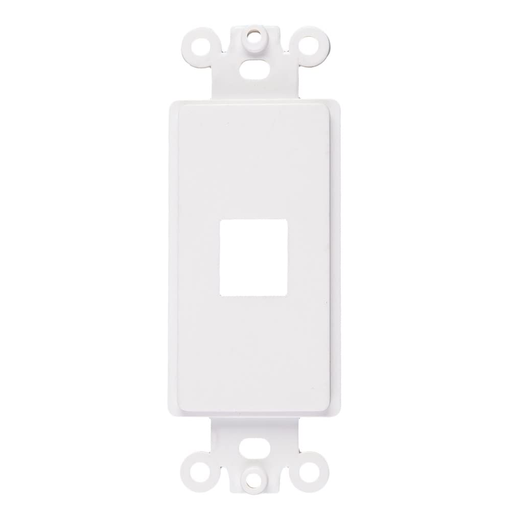 Decorative Keystone Wallplate Insert Port, 1 Port, 10 Pack White
