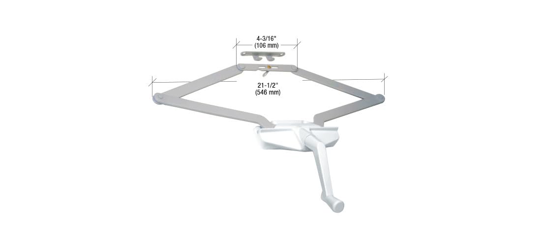 21-1/2" White Roto Gear Awning Window Operator