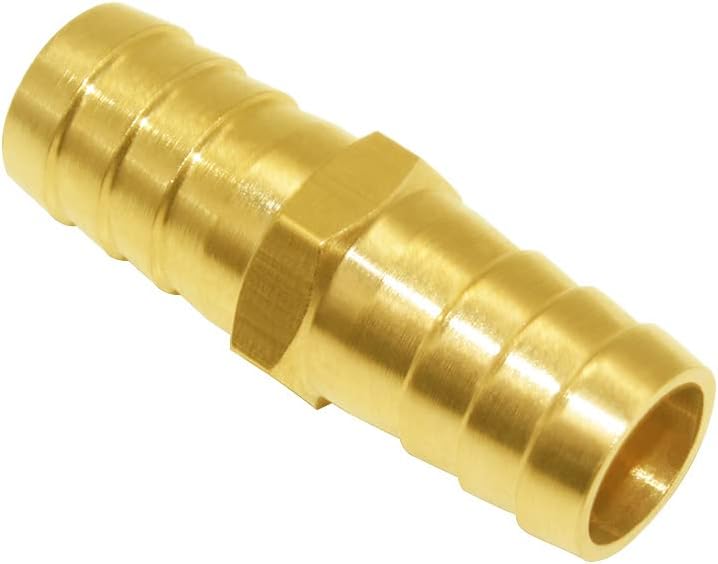 Joywayus 3PCS Brass Hose Barb 5/8" Hex Union Brass Hose Fitting