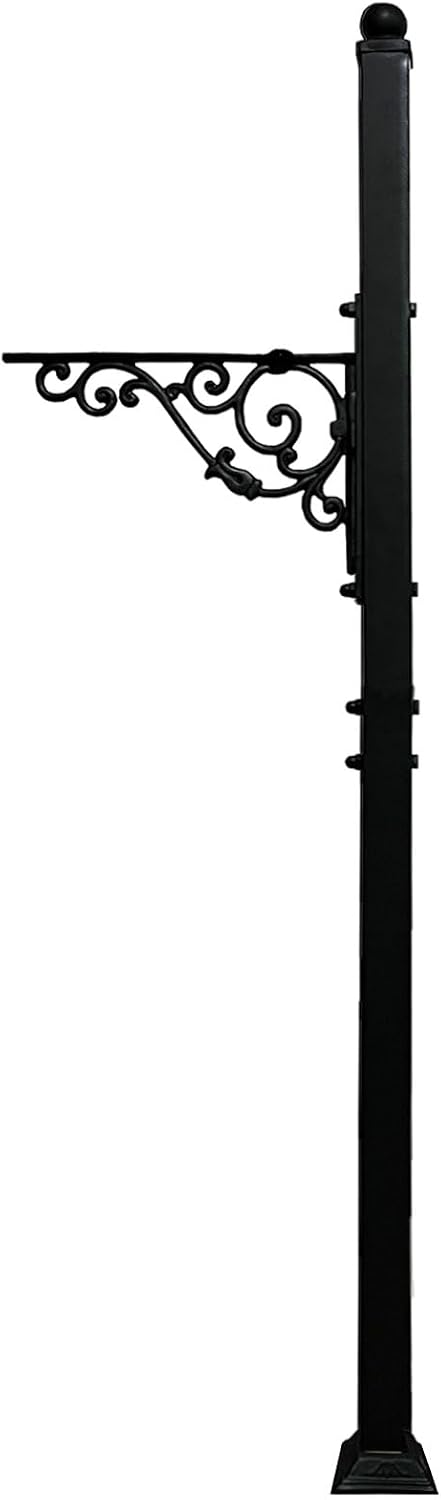 40.2-53" H Heavy Duty Outdoor Mailbox Post, Steel Mailbox Stand, Mounting Stand for Concrete