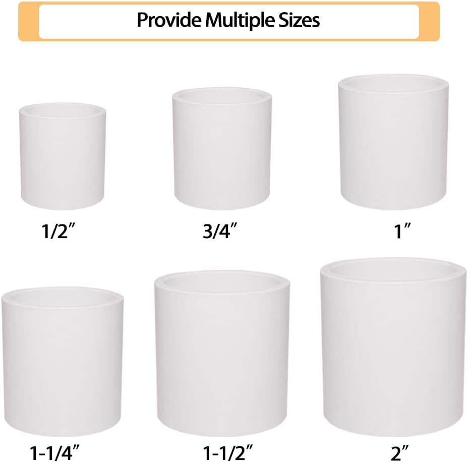5PCS 1-1/4" PVC Pipe Coupling Slip (Socket x Socket) SCH40 White