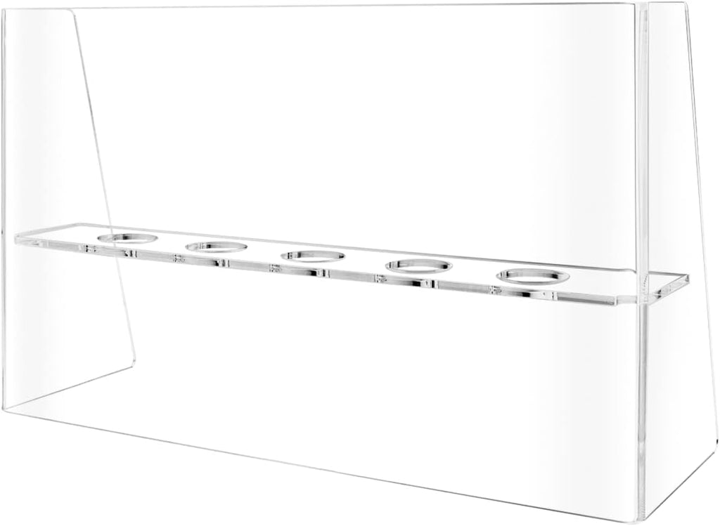 Ice Cream Cone Holder 5 Slot Clear Acrylic Countertop Dessert Display with Sneeze Guard for Restaurants Catered