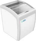 Metal Ice Cream Freezer Display Case with 2 Storage Baskets - White