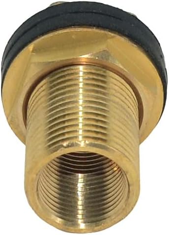 Solid Brass Bulkhead Fitting,2 Rubber Seal Washers, NPT Female to NPT Male Thread Water Tank Connector for Rain