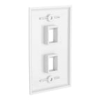 DIYTECH 2 Port Keystone Wall Plate, 10 Pack with Mounting Brackets - White