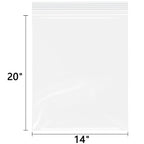 14" x 20" (200 Count) Resealable Zip Plastic Poly Bags