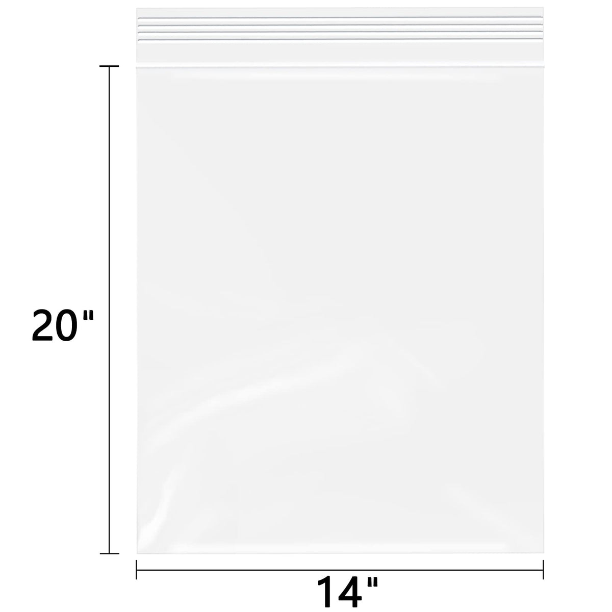 14" x 20" (200 Count) Resealable Zip Plastic Poly Bags