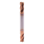 1/4" 4 Flute Solid Carbide Square End Mill, Double End, TiSiN Coated