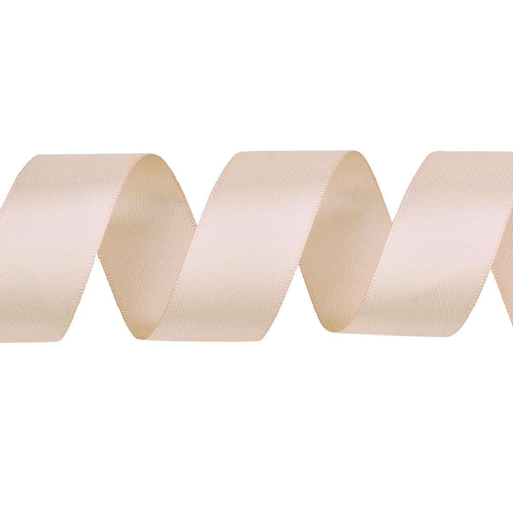 Vanilla Double Faced Satin Ribbon, 1 Inch Continuous 50 Yards