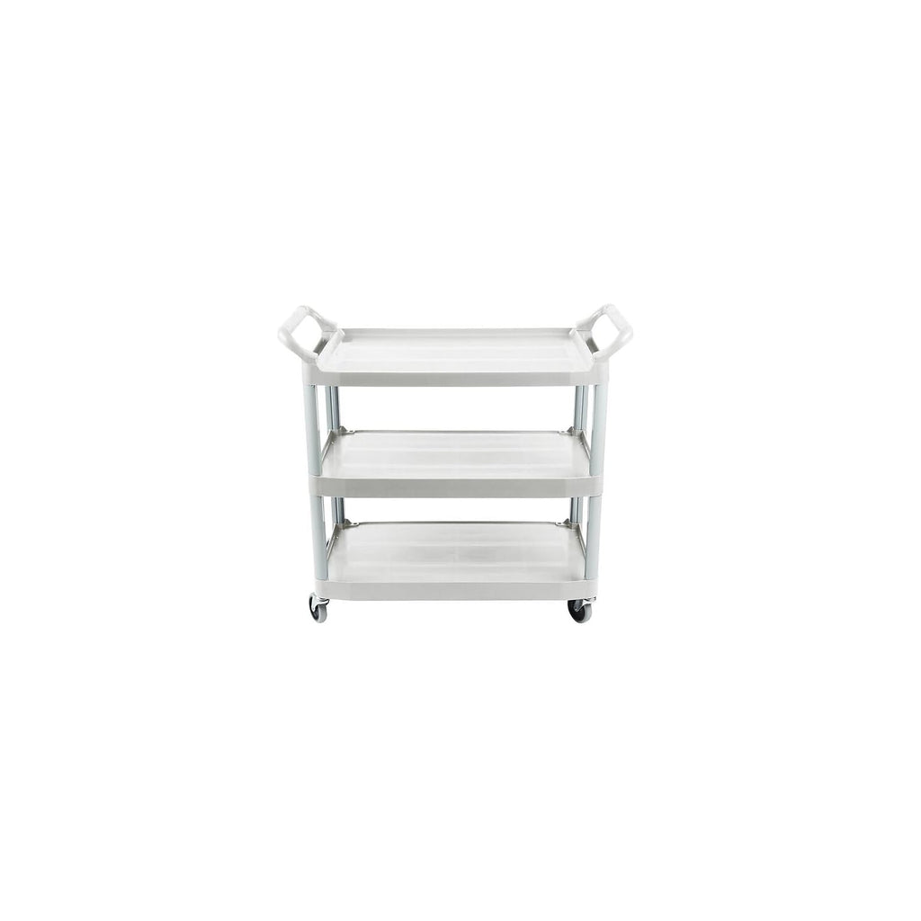 3-Shelf Service Push Cart, 300lb, White