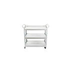 3-Shelf Service Push Cart, 300lb, White