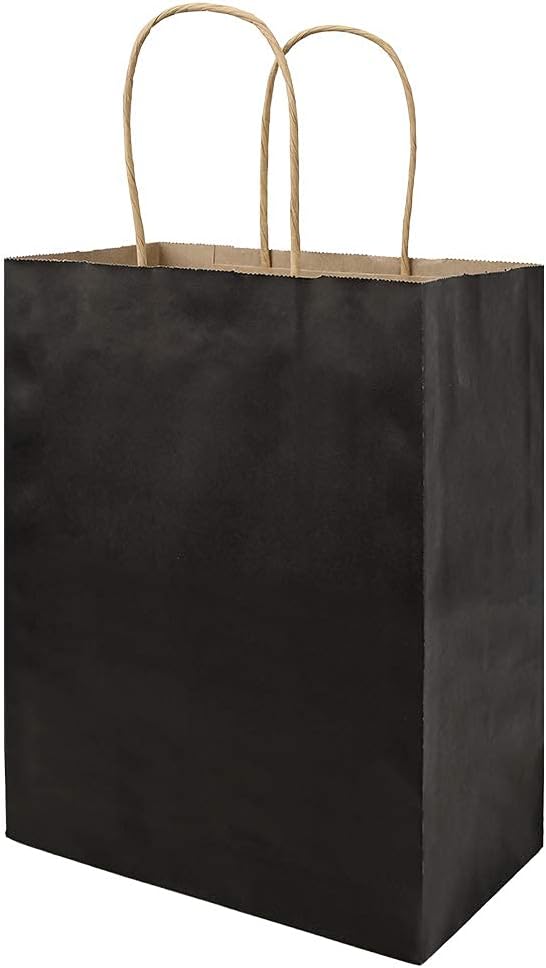 Brown & Color Each 100 8x4.75x10 inch Plain Medium Paper Bags with Handles Bulk